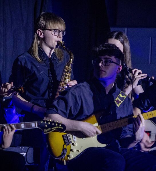The house band at Ardscoil Na Mara Drama Club, production of OZ. Photo: Joe Evans The house band at Ardscoil Na Mara Drama Club, production of OZ. Photo: Joe Evans