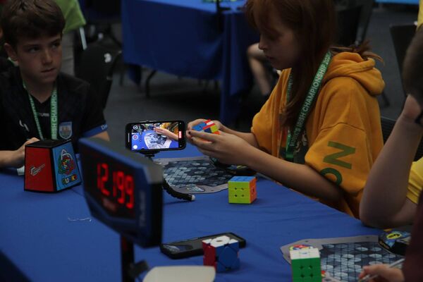 One of the participants in the Rubik's Irish Championships in speed-solving at SETU