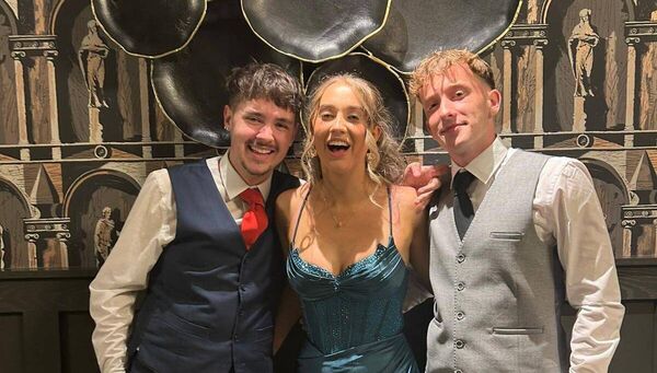 Adam Spillane, Freya O'Brien and Charlie Laffan, friends since Junior Infants in Ballyduff NS, enjoying their Debs ball from St. Declan's Community College, Kilmacthomas Adam Spillane, Freya O'Brien and Charlie Laffan, friends since Junior Infants in Ballyduff NS, enjoying their Debs ball from St. Declan's Community College, Kilmacthomas