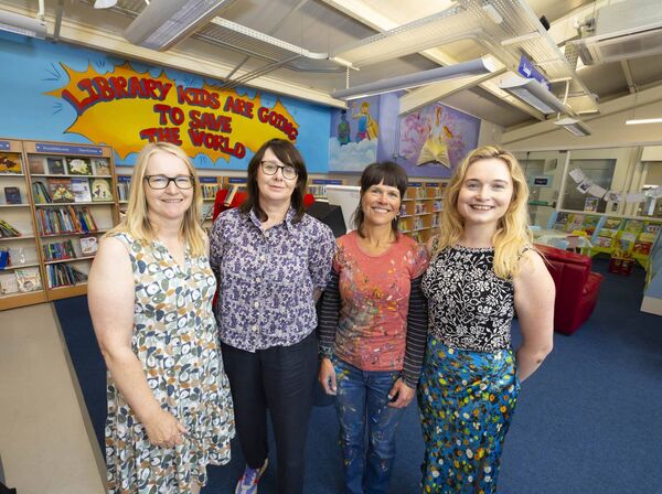 Tracy McEneaney and Catherine Grant of Waterford Libraries, Artist Lisa Murphy and Nicola Spendlove Creative Communities, Waterford City and County Council. Photograph: Patrick Browne