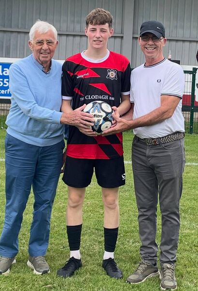 Alfie Nolan pictured with his granddad, Buddy and his uncle David, at the recent Portlaw United FC Premier league game. Alfie Nolan pictured with his granddad, Buddy and his uncle David, at the recent Portlaw United FC Premier league game.