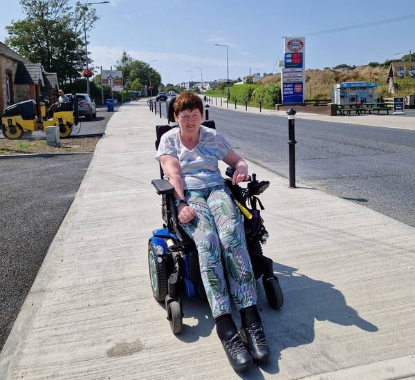 The new footpath has greatly improved the safety for residents such as Helen Cullinane. Pic: Helen Cullinane The new footpath has greatly improved the safety for residents such as Helen Cullinane. Pic: Helen Cullinane