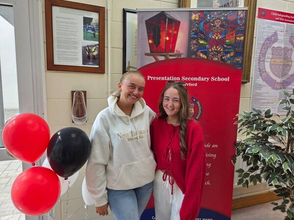 6th year student Jodie Foley, pictured with classmate Allie Ryan. 