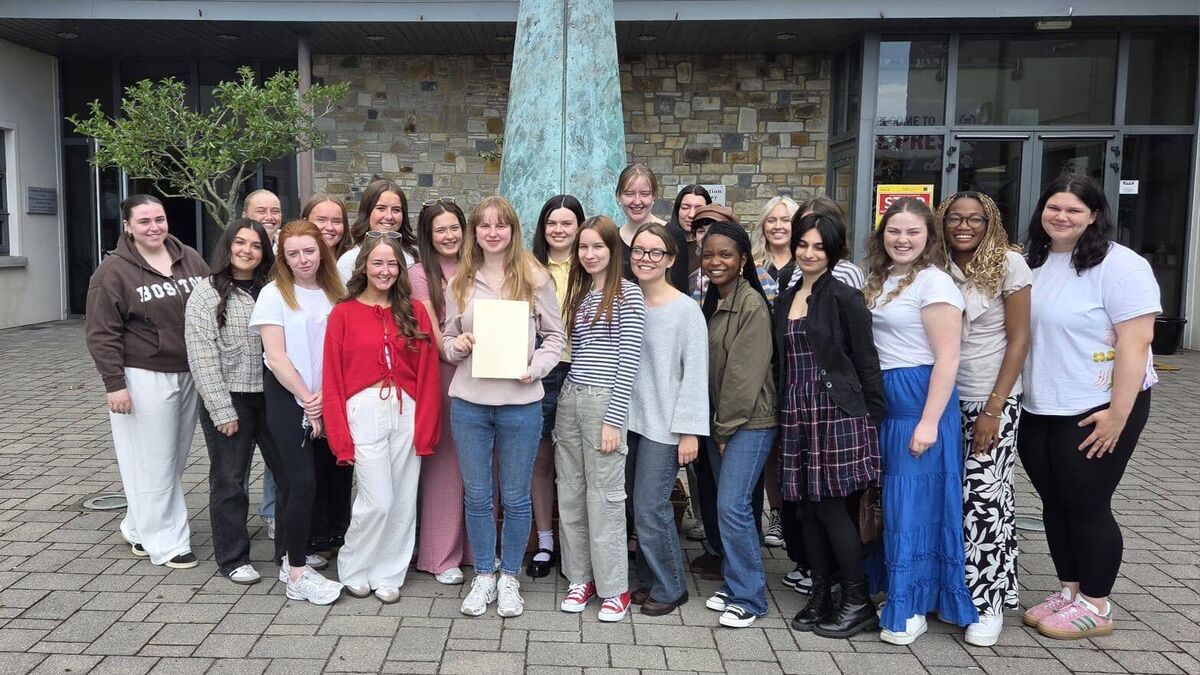 Students at Presentation Secondary School receive Leaving Cert results