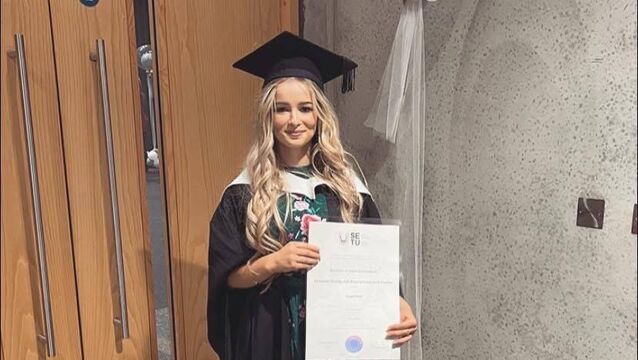 <p>Angel Lauren Wall at graduation from SETU. </p>