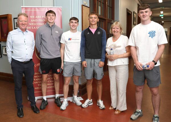 Deputy Principal, Declan O'Brien, David, Ewan, Bobby, Eileen Doolan and Fiachra, Photo: Joe Evans