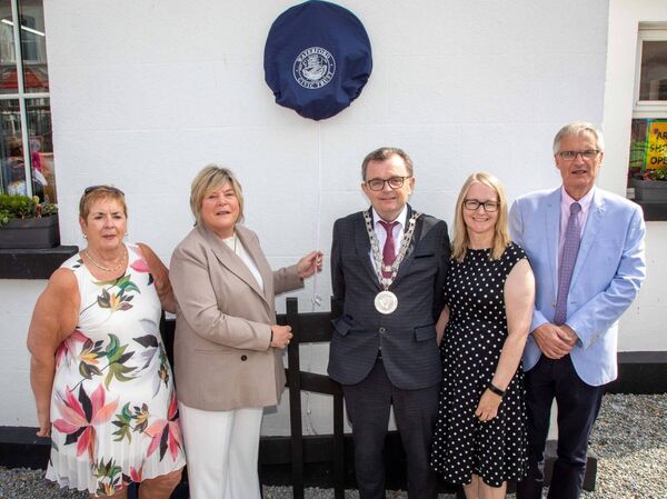 Pictured is Mary Butler, TD, Minister of State at the Department of the Taoiseach with special responsibility as Government Chief Whip and the Department of Health with responsibility for Mental Health unveiling the plaque in the presence of Cllr. Seamus Ryan, Mayor Of Waterford City &amp; County. Included are Maria Walsh, Chair, Dunmore Heritage Group, Tracey McEneany, Central Library and Eugene Broderick, Chair, Waterford Civic Trust. Photo: John Power