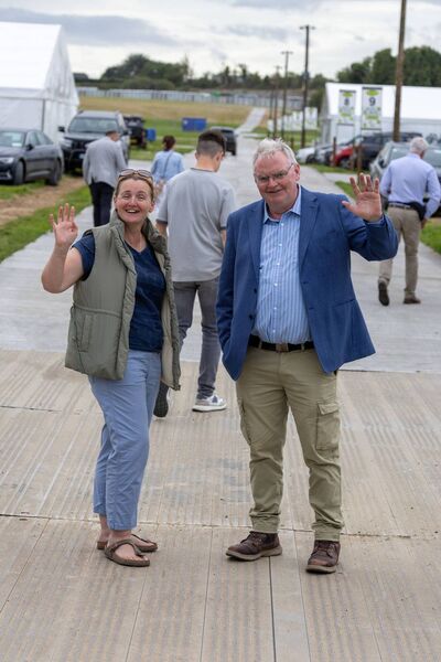 Landowner Lisa Flaherty Grogan with site manager Tom Kelly on site at Screggan, Tullamore. Landowner Lisa Flaherty Grogan with site manager Tom Kelly on site at Screggan, Tullamore.