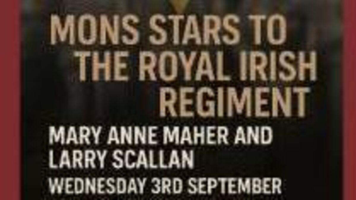Talk on Mons Star to the Royal Irish Regiment to take place in Waterford