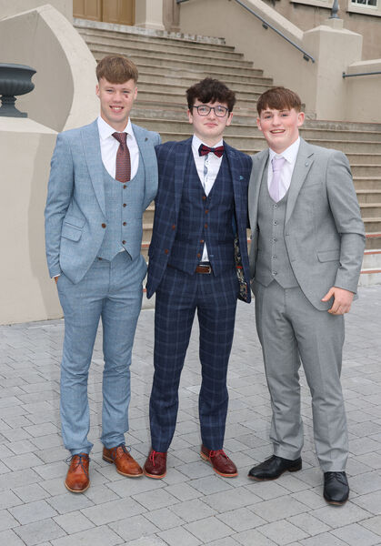  Eoin McGrath, Adam Merninn and Josh Hayes, at the Waterpark College Debs/Grad Ball. Photo: Joe Evans