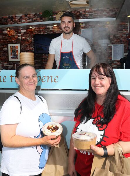 Karen and Sharron Hennessy, with Alex from Tate of Rome, Tiramisu Da Costa Family, at Waterford Harvest Festival. Photo: Joe Evans Karen and Sharron Hennessy, with Alex from Tate of Rome, Tiramisu Da Costa Family, at Waterford Harvest Festival. Photo: Joe Evans