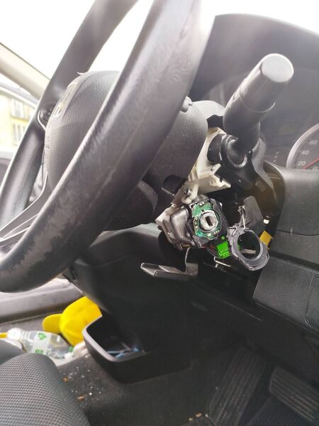 The damage inside the vehicle The damage inside the vehicle