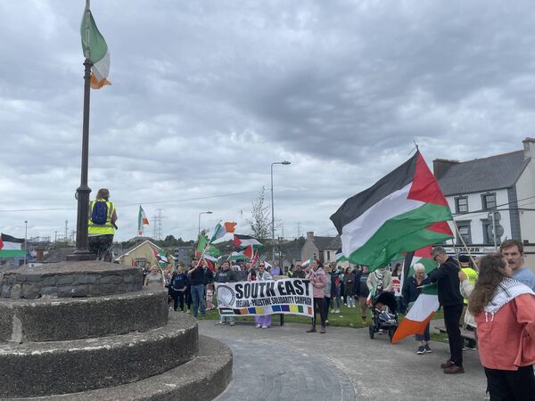 People gathering before the march, Saturday, September 6. 