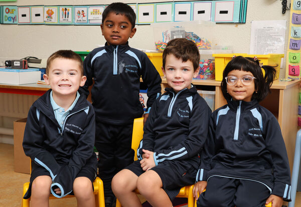  Cian, Aiden, Oran and Angel, who started school at St. Mary's Ballygunner. Photo: Joe Evans