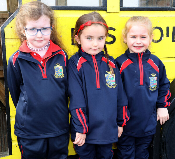 Lydia, Kate and Erin, who started school at St. Ursula's. Photo: Joe Evans Lydia, Kate and Erin, who started school at St. Ursula's. Photo: Joe Evans