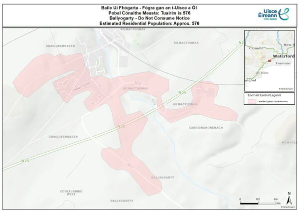 Map of affected area Map of affected area