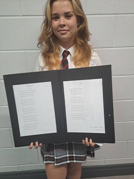 Sadhbh McCarthy who was the Senior Poetry first prize winner Sadhbh McCarthy who was the Senior Poetry first prize winner