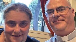 <p>Fr Michael Twomey PP meeting with Antonia Acutis, mother of St Carlo Acutis who was canonised along with St Pier Giorgio Frassati by Pope Leo XIV on September 7.</p>