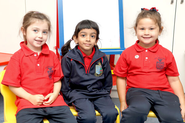Lauren, Manuella and Tisnro, who started school at St. Ursula's. Photo: Joe Evans Lauren, Manuella and Tisnro, who started school at St. Ursula's. Photo: Joe Evans