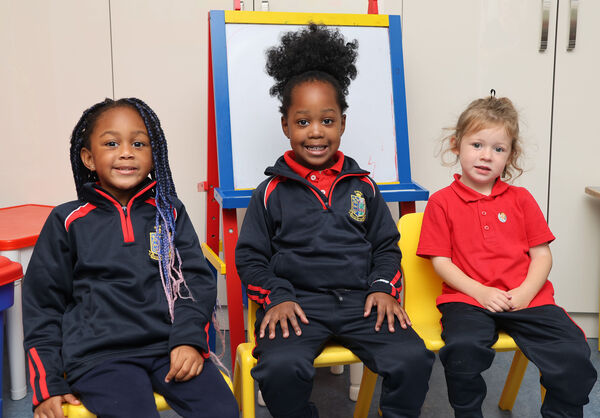 nina, Abigael and Lydia, who started school at St. Ursula's. Photo: Joe Evans nina, Abigael and Lydia, who started school at St. Ursula's. Photo: Joe Evans