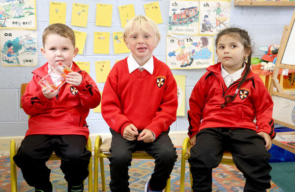 Darragh, Dooley and Geneza, who started school at St. Saviour's. Photo: Joe Evans Darragh, Dooley and Geneza, who started school at St. Saviour's. Photo: Joe Evans