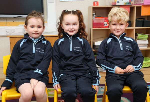 Fiadh, Hayleigh and Alex, who started school at St. Mary's Ballygunner. Photo: Joe Evans Fiadh, Hayleigh and Alex, who started school at St. Mary's Ballygunner. Photo: Joe Evans