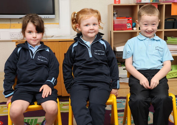 Eimear, Talia and Sonny, who started school at St. Mary's Ballygunner. Photo: Joe Evans Eimear, Talia and Sonny, who started school at St. Mary's Ballygunner. Photo: Joe Evans