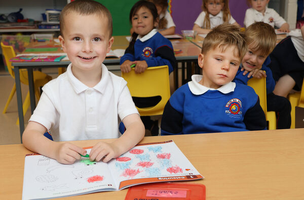 James and Mykyta, who started school at Glor Na Mara, Tramore. Photo: Joe Evans James and Mykyta, who started school at Glor Na Mara, Tramore. Photo: Joe Evans
