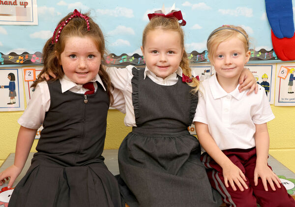  hollie, Dolly ands Harriet, who started school at Butlerstown. Photo: Joe Evans