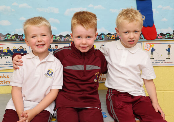  darragh, Louis and Elijah, who started school at Butlerstown. Photo: Joe Evans