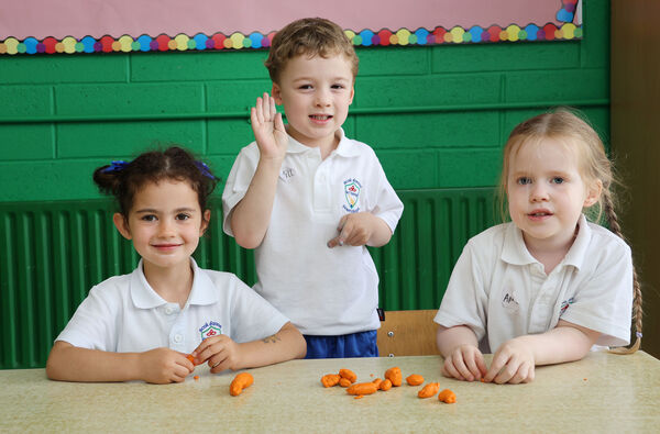  Chloe, Will and April, who started school at Gaelscoil Phort Lairge. Photo: Joe Evans