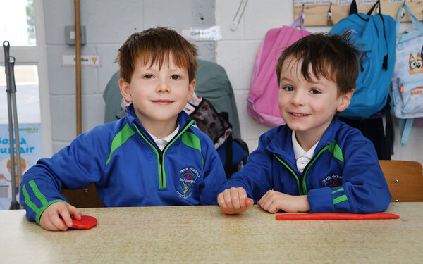  Liam and Hugh, who started school at Gaelscoil Phort Lairge. Photo: Joe Evans