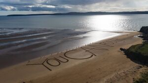 Waterford foster families help create world's largest ever sand message Waterford foster families help create world's largest ever sand message