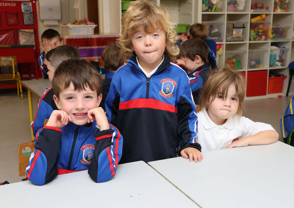 Malcolm, Tony and Ciara, who started school at Réalt na Mara, Dunmore East. Photo: Joe Evans Malcolm, Tony and Ciara, who started school at Réalt na Mara, Dunmore East. Photo: Joe Evans