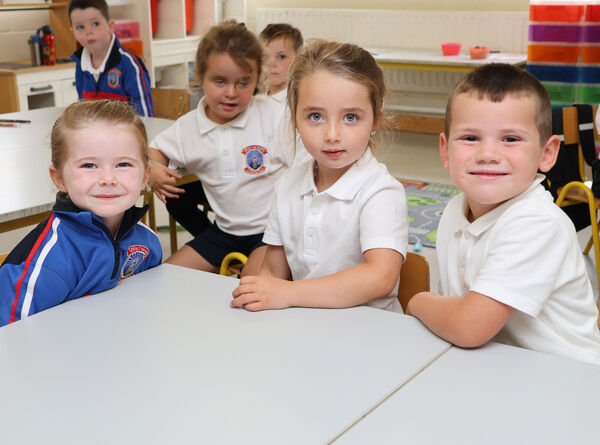 Sophie, Naya and Sancho, who started school at Réalt na Mara, Dunmore East. Photo: Joe Evans Sophie, Naya and Sancho, who started school at Réalt na Mara, Dunmore East. Photo: Joe Evans