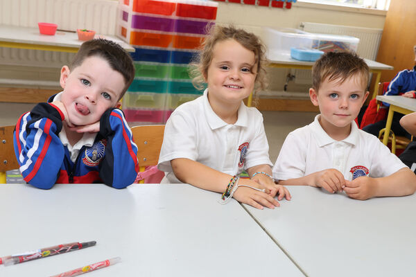 Ollie, willow and Teddy, who started school at Réalt na Mara, Dunmore East. Photo: Joe Evans Ollie, willow and Teddy, who started school at Réalt na Mara, Dunmore East. Photo: Joe Evans