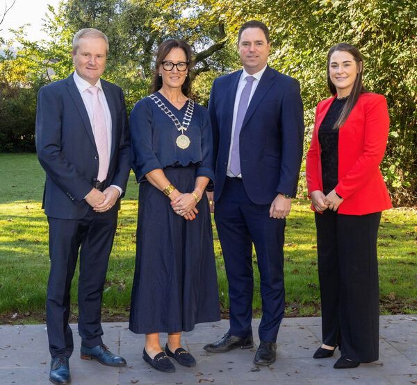 Pictured at the Agricultural Science Association’s Conference at the Rochestown Park Hotel were, from left: Dale Crammond (incoming ASA President), Susan Maher (ASA President), Martin Heydon T.D., Minister for Agriculture, Food and the Marine and Niamh Bambrick (former ASA President). Photo: Finbarr O’Rourke