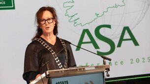<p>Susan Maher, the outgoing President of the Agricultural Science Association (ASA), delivering her address to ASA delegates at the association’s 2025 Conference at the Rochestown Park Hotel in Cork. Photo: Finbarr O’Rourke</p>