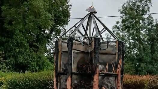 The Ink Bottle Bug Hotel damaged in Piltown. Credit: Keep Piltown Tidy on Facebook. 