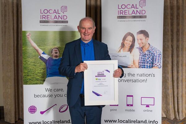 Waterford News and Star columnist Fr Liam Power, who was nominated for Columnist of the Year, pictured at the Local Ireland Media Awards held in the Mullingar Park Hotel on Thursday night.