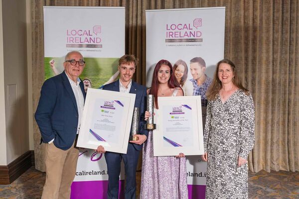 Waterford News and Star journalist Darragh Murphy, centre, winner of the Young Journalist of the Year and Best News Story awards at the Local Ireland Media Awards held in the Mullingar Park Hotel on Thursday night. Also pictured, Dan Linehan, General Manager, Irish Times Regionals, Sarah Denny, and Mary Frances Ryan, Editor, Waterford News and Star. Waterford News and Star journalist Darragh Murphy, centre, winner of the Young Journalist of the Year and Best News Story awards at the Local Ireland Media Awards held in the Mullingar Park Hotel on Thursday night. Also pictured, Dan Linehan, General Manager, Irish Times Regionals, Sarah Denny, and Mary Frances Ryan, Editor, Waterford News and Star.