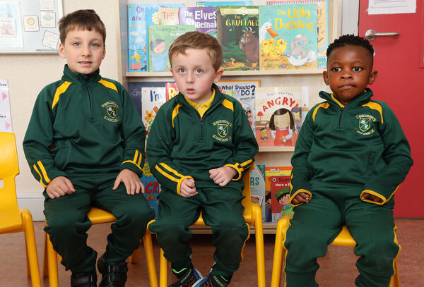 Jack, Brody and Seele, who started school at Scoil Lorcain. Photo: Joe Evans Jack, Brody and Seele, who started school at Scoil Lorcain. Photo: Joe Evans