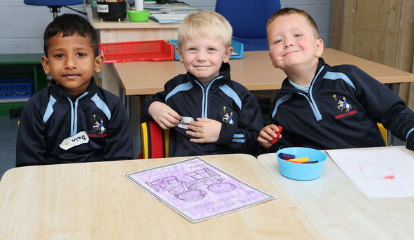 Dain, Callum and Dylan, who started school at St. Paul's. Photo: Joe Evans Dain, Callum and Dylan, who started school at St. Paul's. Photo: Joe Evans