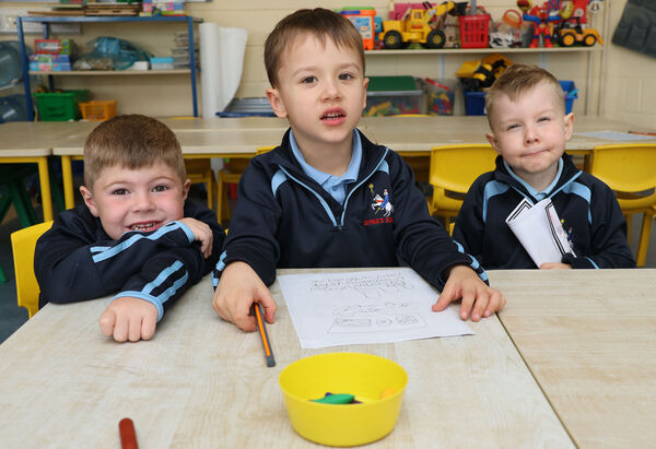 Daniel, Alex and Eden, who started school at St. Paul's. Photo: Joe Evans Daniel, Alex and Eden, who started school at St. Paul's. Photo: Joe Evans