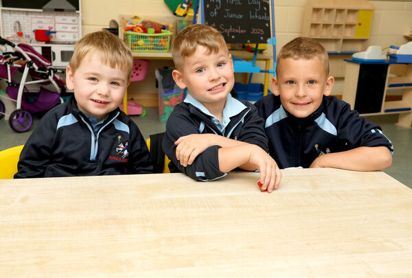 Conor, Artem and Jonas, who started school at St. Paul's. Photo: Joe Evans Conor, Artem and Jonas, who started school at St. Paul's. Photo: Joe Evans