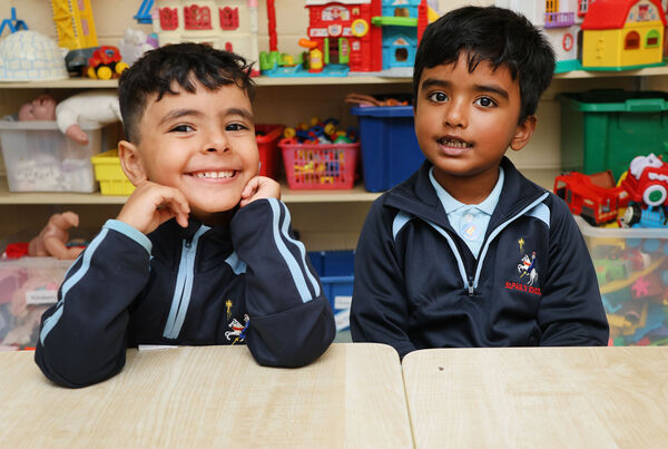 Nidal and Savio, who started school at St. Paul's. Photo: Joe Evans Nidal and Savio, who started school at St. Paul's. Photo: Joe Evans
