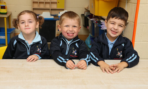 Dakota, Kai and Theo, who started school at St. Paul's. Photo: Joe Evans Dakota, Kai and Theo, who started school at St. Paul's. Photo: Joe Evans