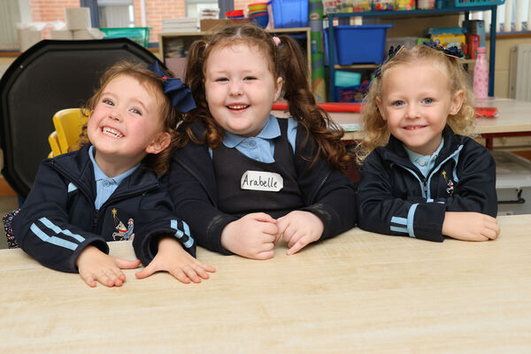 Niamh, Arabella and Emily, who started school at St. Paul's. Photo: Joe Evans Niamh, Arabella and Emily, who started school at St. Paul's. Photo: Joe Evans