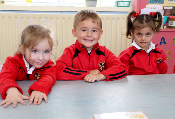 Freya, Bradley and Meela, who started school at St. Saviour's. Photo: Joe Evans Freya, Bradley and Meela, who started school at St. Saviour's. Photo: Joe Evans