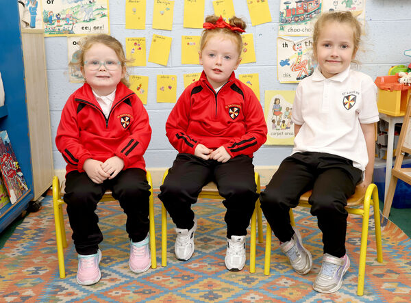 Macie, Harper Lilly and Yeva, who started school at St. Saviour's. Photo: Joe Evans Macie, Harper Lilly and Yeva, who started school at St. Saviour's. Photo: Joe Evans